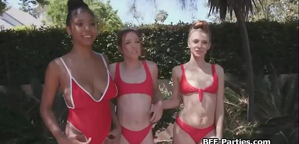  Special car wash with three sluts ready for foursome